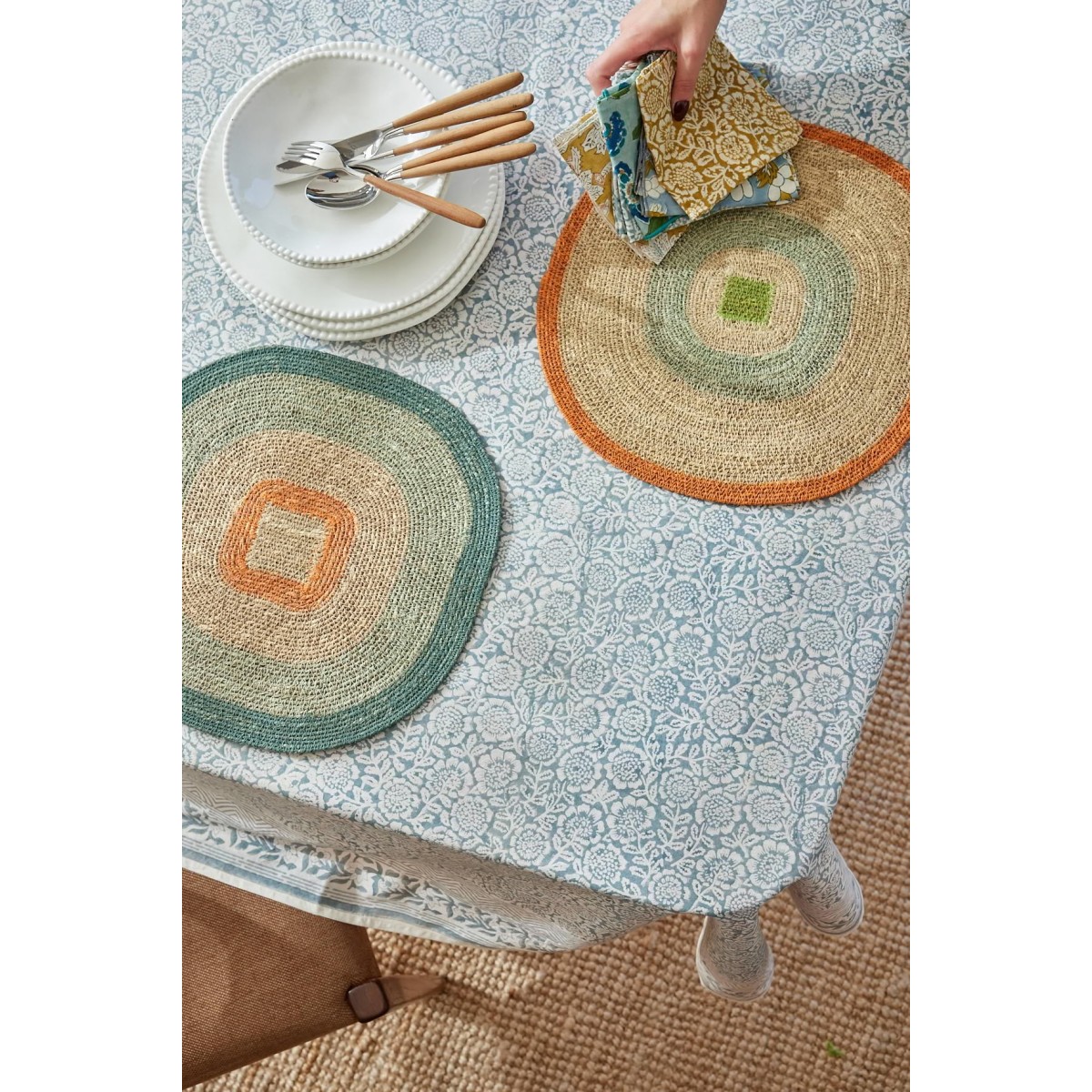 Set de table Mada - Bleu Vert - Bonheur du Jour
