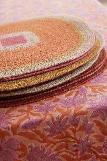 Set de table Mada - Rose Orange - Bonheur du Jour