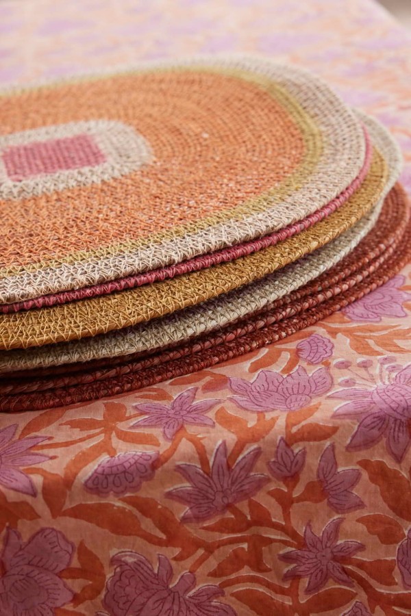 Set de table Mada - Rose Orange - Bonheur du Jour