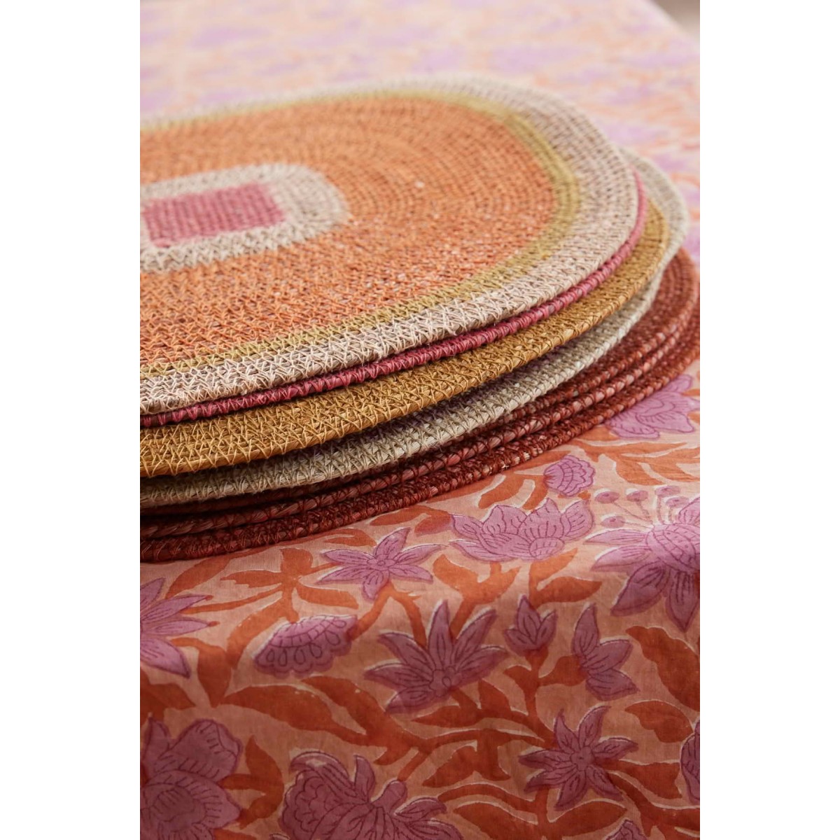 Place Mat Mada - Rose Orange - Bonheur du Jour