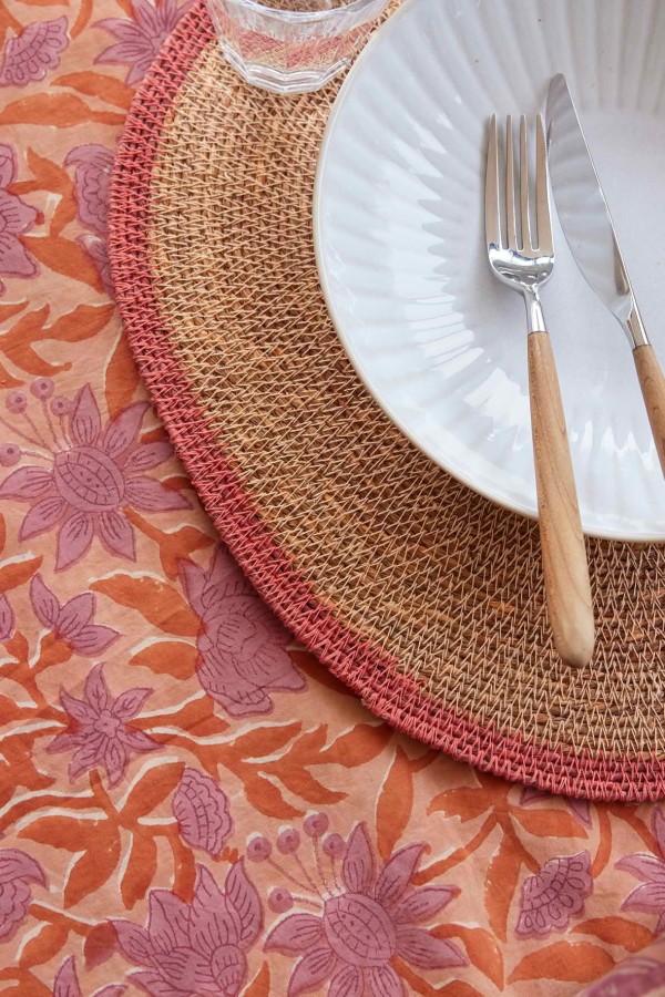 Set de table Mada - Corail Rose - Bonheur du Jour