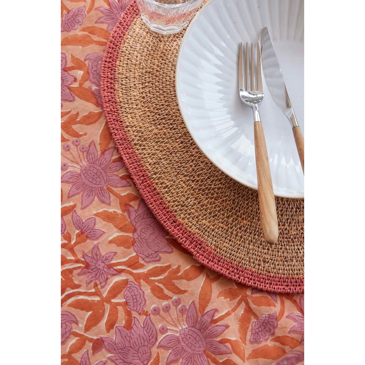 Place Mat Mada - Corail Rose - Bonheur du Jour