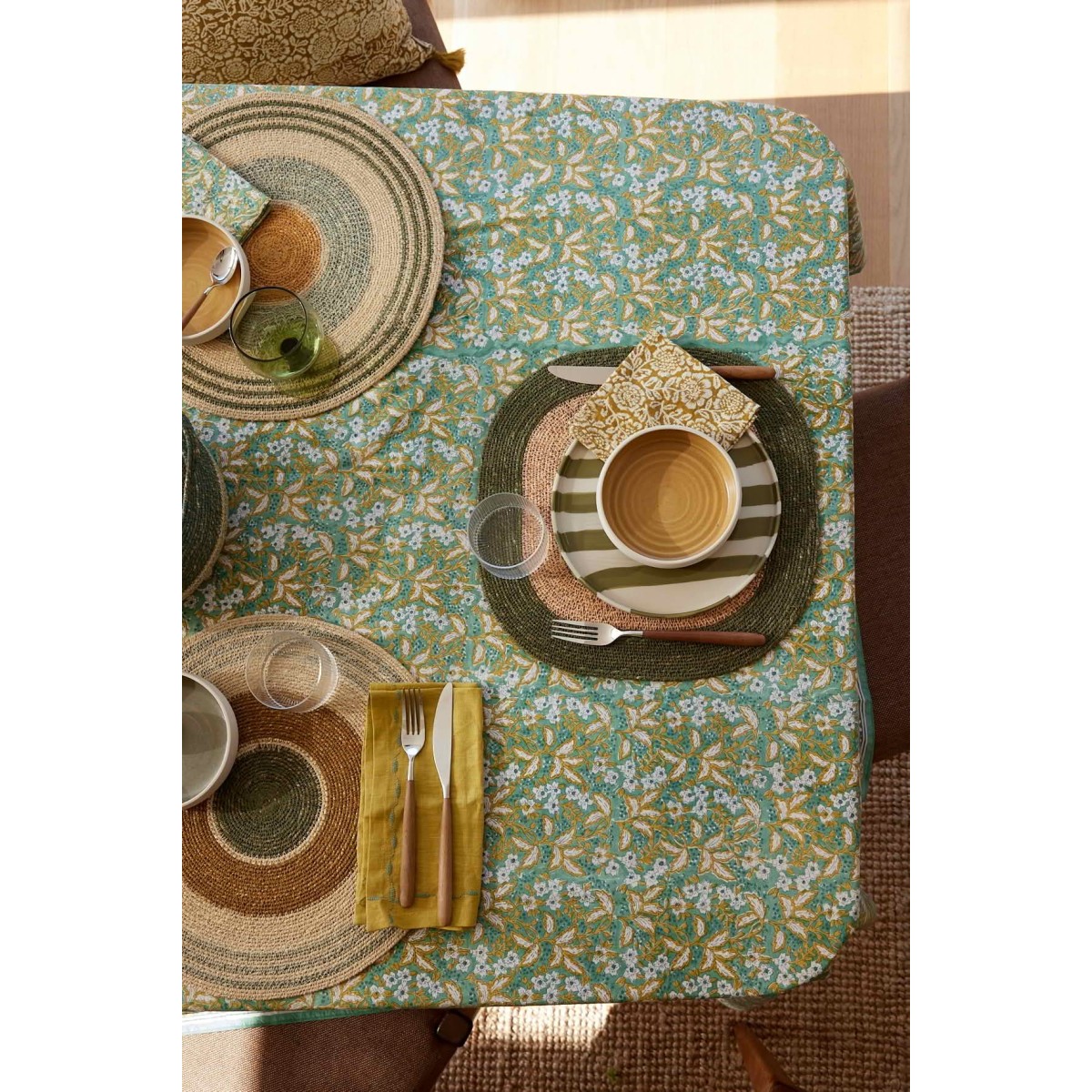 Place Mat Baya - Sage/ Hazelnut - Bonheur du Jour