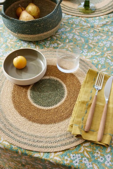 Place Mat Baya - Sage/ Hazelnut - Bonheur du Jour