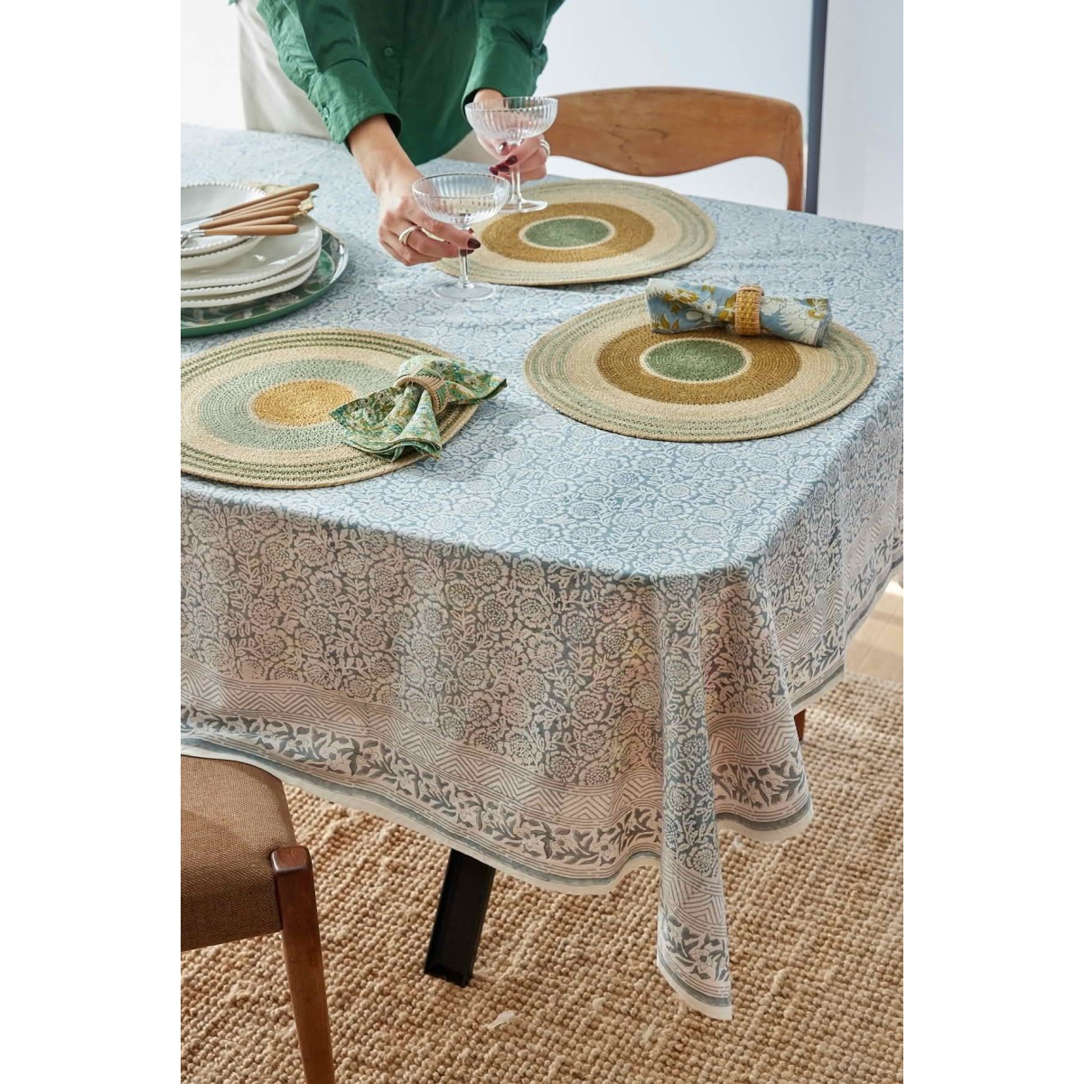Place Mat Baya - Sage/ Hazelnut - Bonheur du Jour