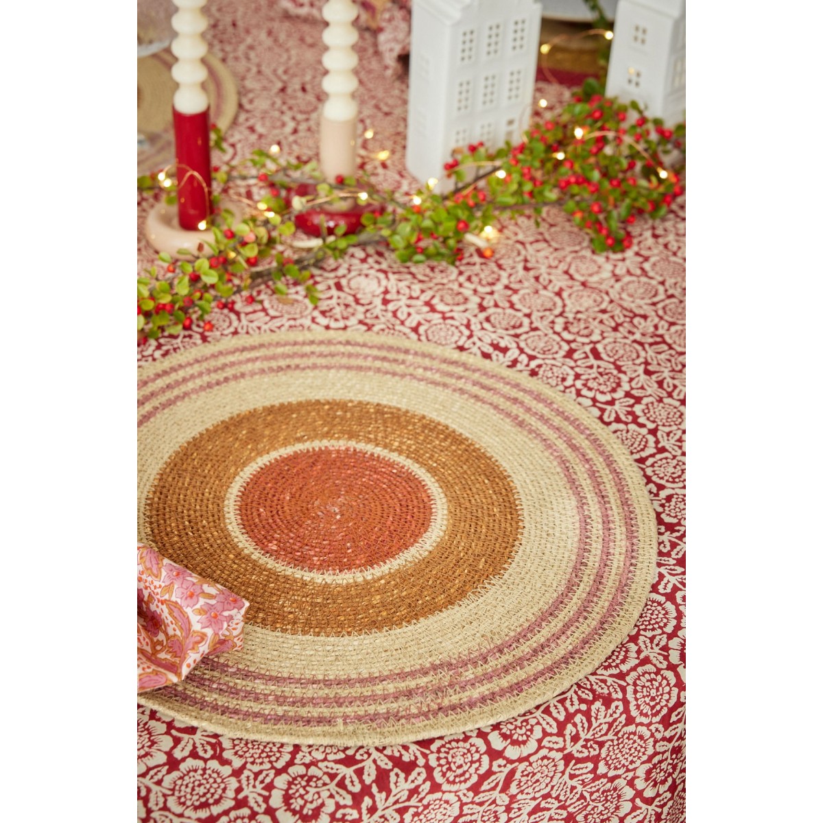 Table cloth - Kamala Grenat - Bonheur du Jour