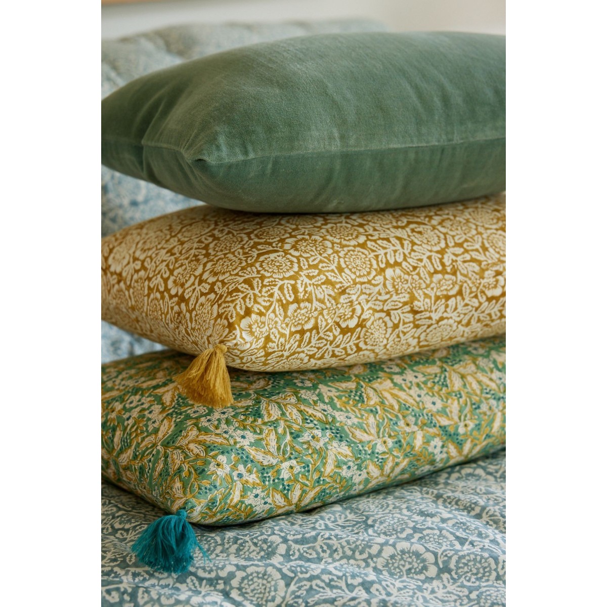 Housse de coussin - Kamala Absynthe - Bonheur du Jour