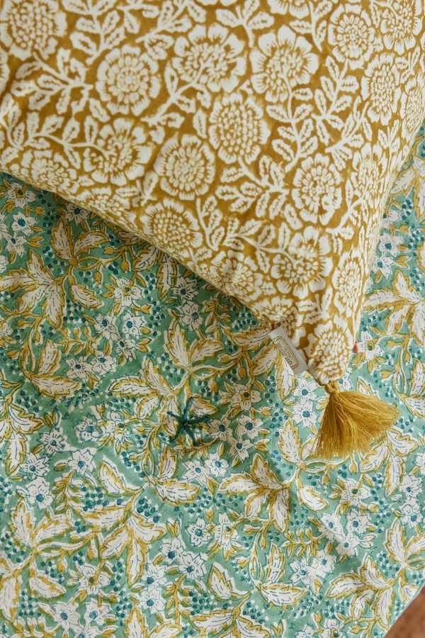 Housse de coussin - Kamala Absynthe - Bonheur du Jour