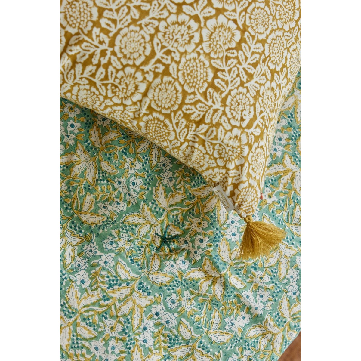 Housse de coussin - Kamala Absynthe - Bonheur du Jour