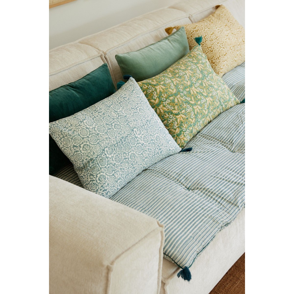 Housse de coussin - Kamala Bleu - Bonheur du Jour