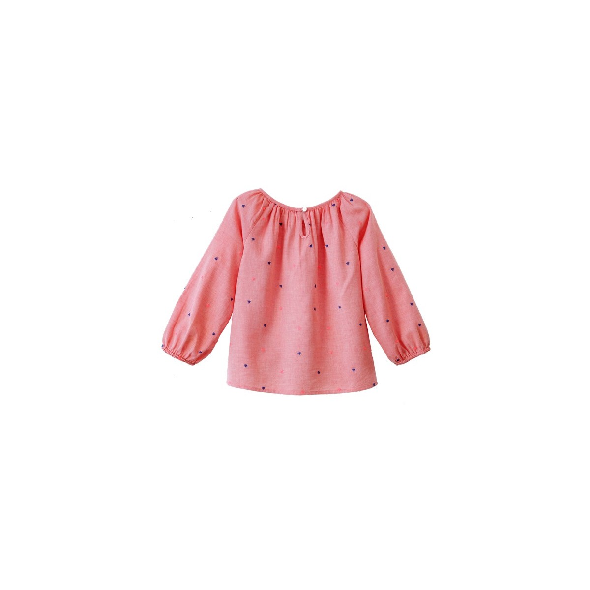 Embroidered blouse  Pompon Orange Triangles