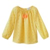 Embroidered blouse  Pompon Dots Yellow