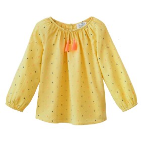 Tunique brodée Pompon Pois Jaune