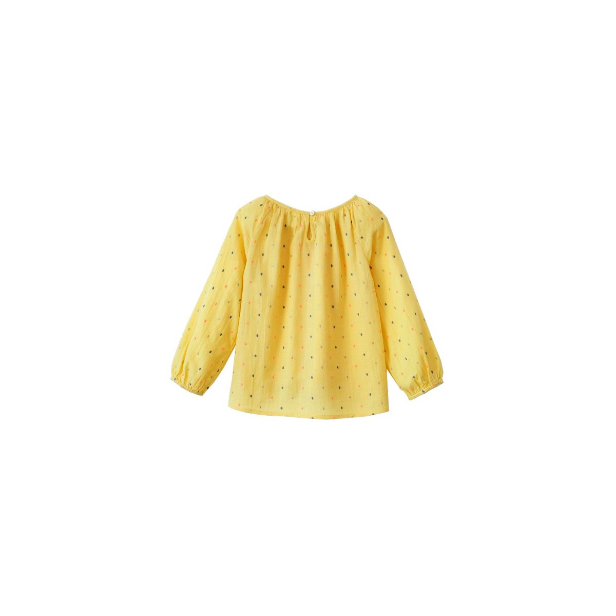 Tunique brodée  Pompon Pois Jaune