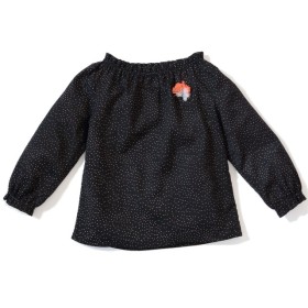 Tunique imprimée pois Zelma Noire/Rose