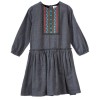 Dress in checks with embroideries  Twist Blue/White