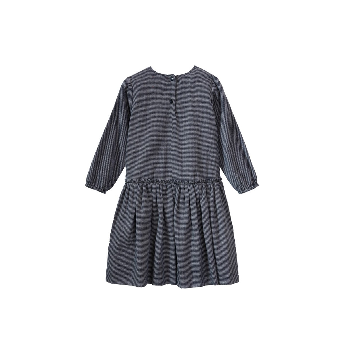Robe brodée à carreaux  Twist Bleue/Blanche
