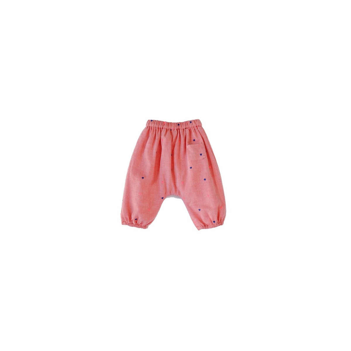 Pantalon brodé pois  Willy Triangles Orange/Rose