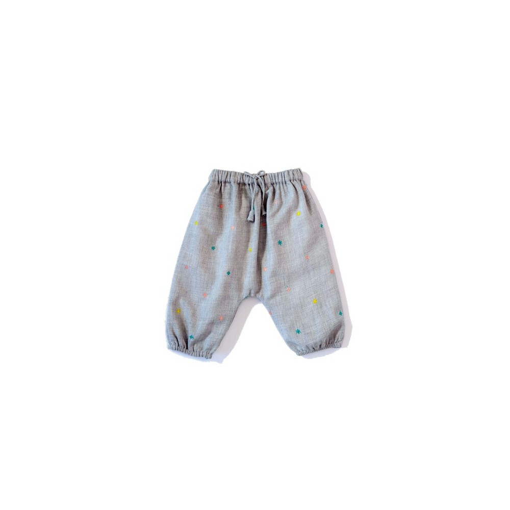 Embroidered pants  Willy Flowers Grey