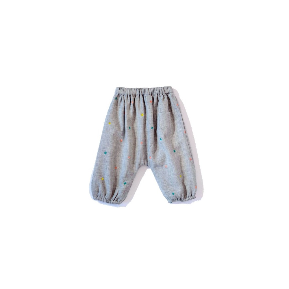 Embroidered pants  Willy Flowers Grey