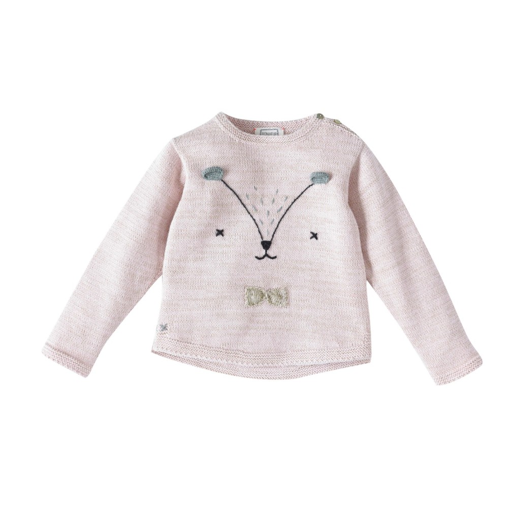 Pull motif animal brodé  Minette Rose