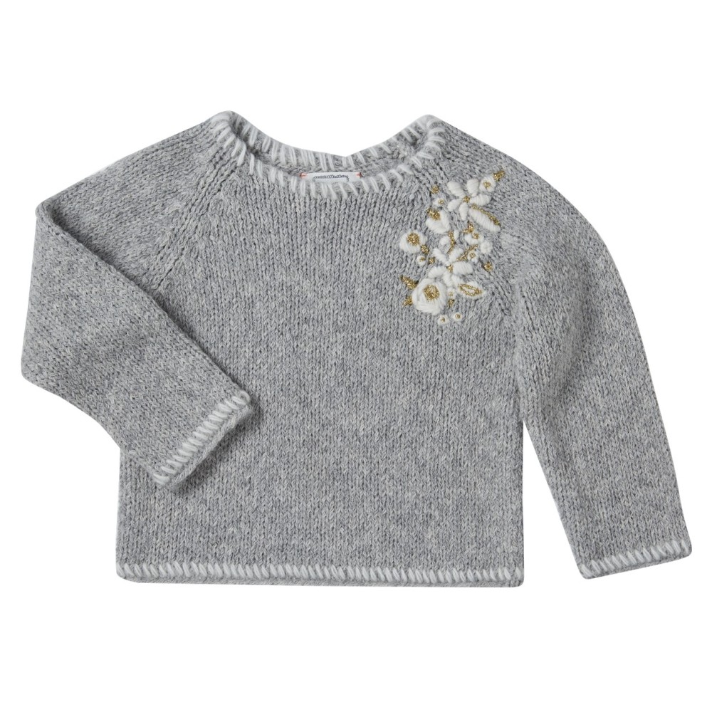 Embroidered pullover Astrid grey