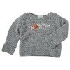 Pull brodé  Bonjour gris