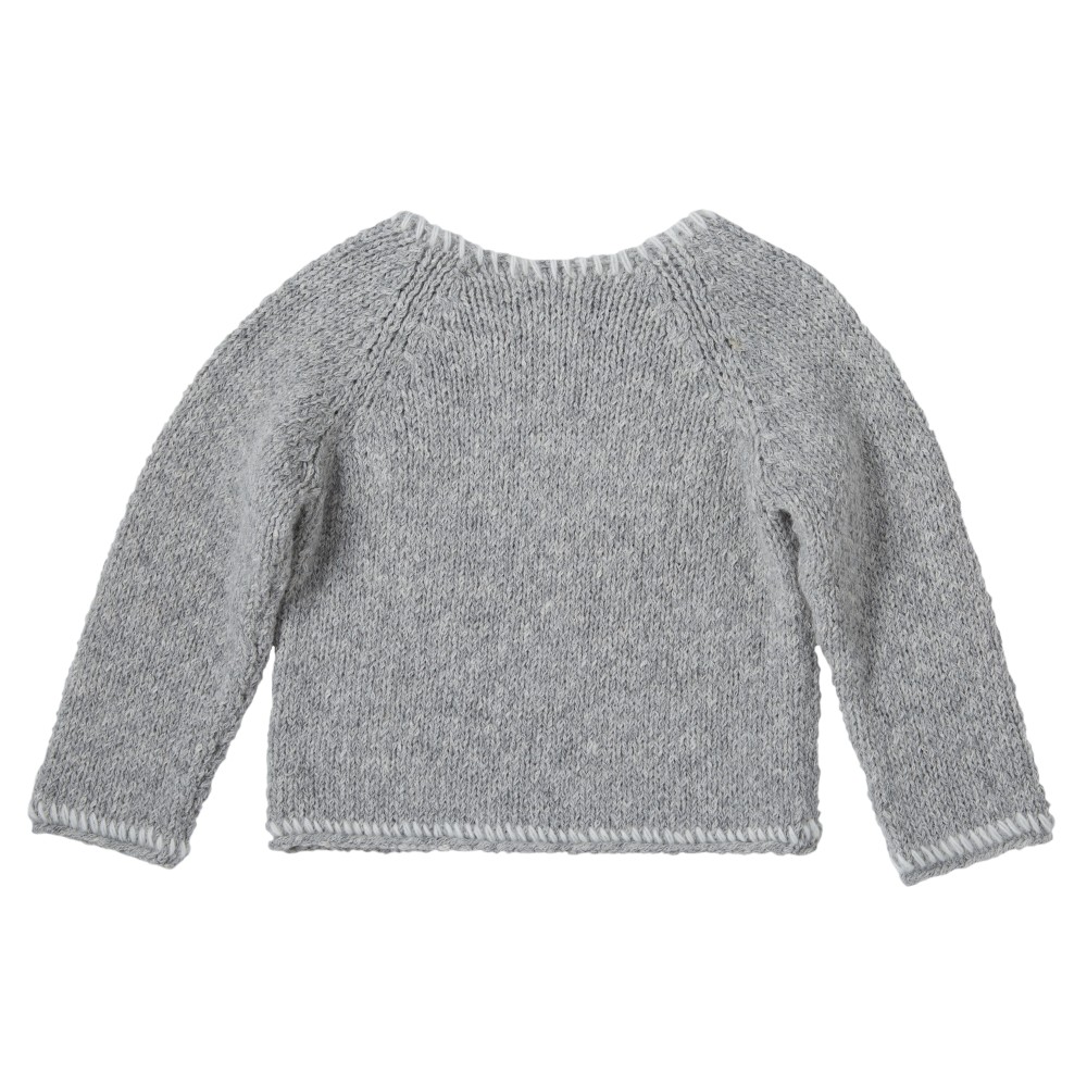 Pull brodé  Astrid gris