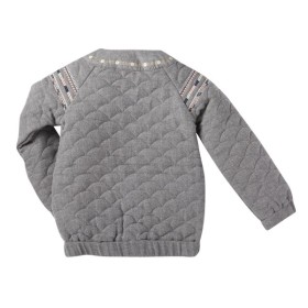 Blouson brodé Ambre gris
