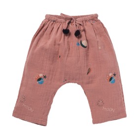 Pantalon imprimé céleste et étoiles Cosmic rose