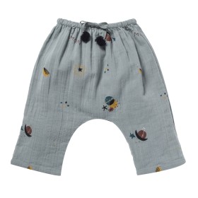 Celestial and stars printed pants Cosmic grey blue