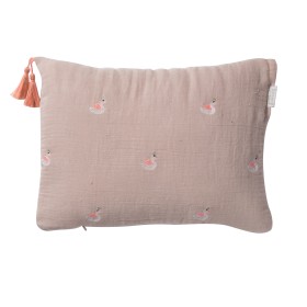 Coussin rectangulaire Cygne rose