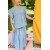 Embroidered blouse with frills  Bleuet blue
