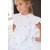 Embroidered blouse with frills  Bleuet white