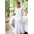 Embroidered blouse with frills  Bleuet white