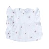 Blouse brodée à volants  Bleuet blanche