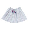 Skirt with stripes and pompons  Clarisse white
