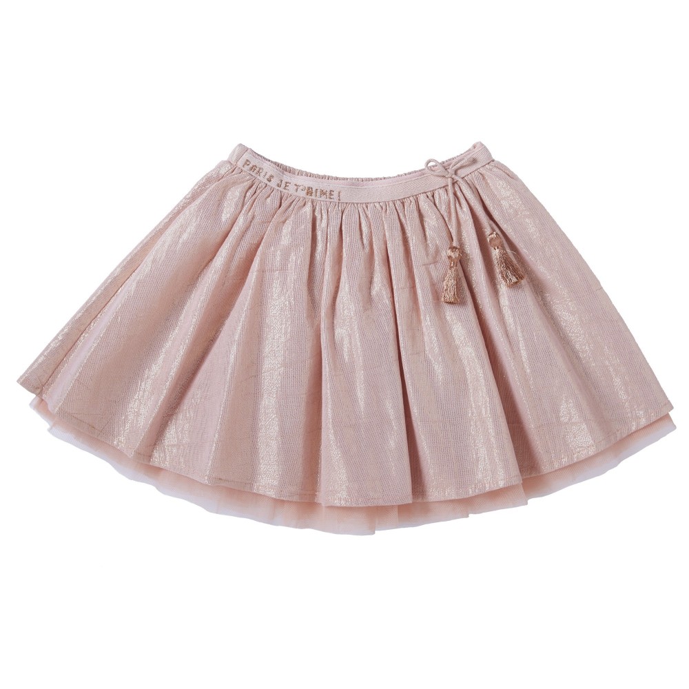 Embroidered skirt with glitter  Paris pink