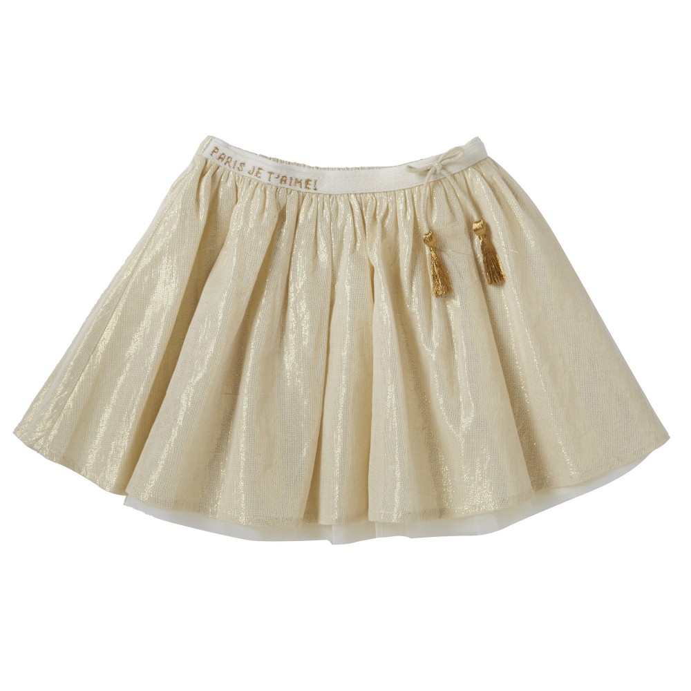 Embroidered skirt with glitter  Paris gold