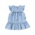 Striped and embroidered dress with frills  Victoire dress blue/white
