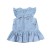 Striped and embroidered dress with frills  Victoire dress blue/white