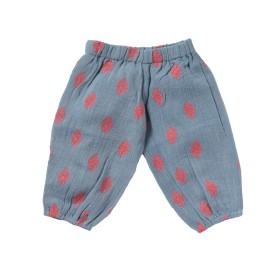 Embroidered pants with flowers Willy flowers blue