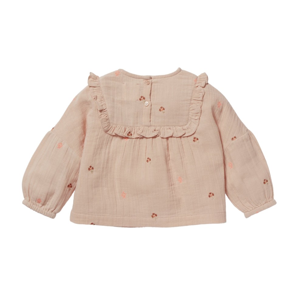 Blouse brodée Ophrys rosée