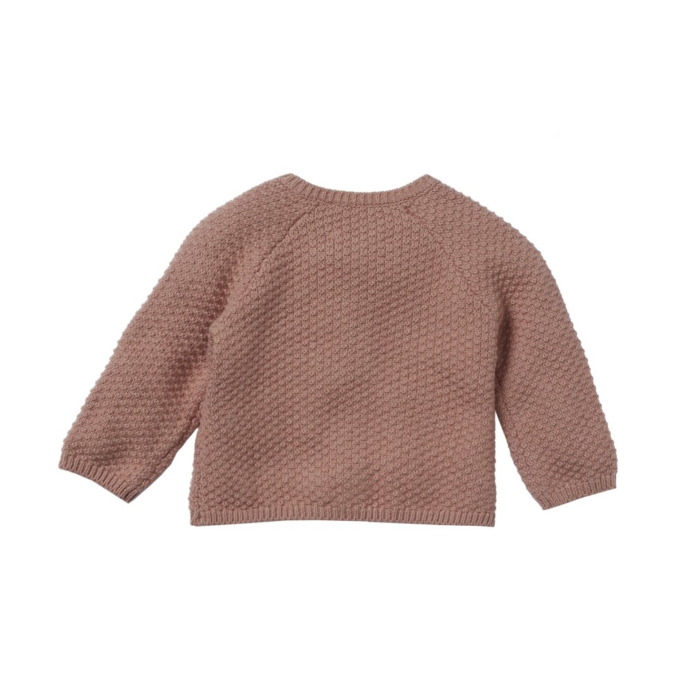 Cardigan nid d'abeille Gretel bouton de rose