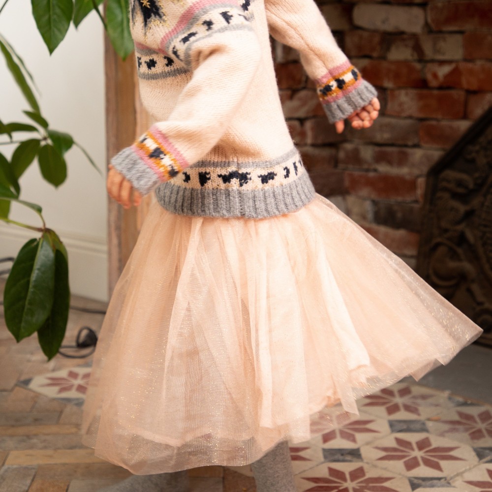 Sequined tutu skirt Melusine pale pink