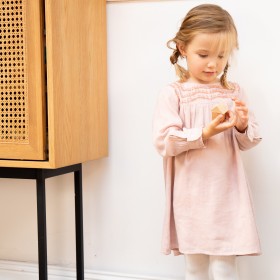 Embroidered dress Neige pink