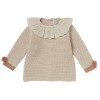 Pullover with ruffle collar in fancy knitting Carla Blush