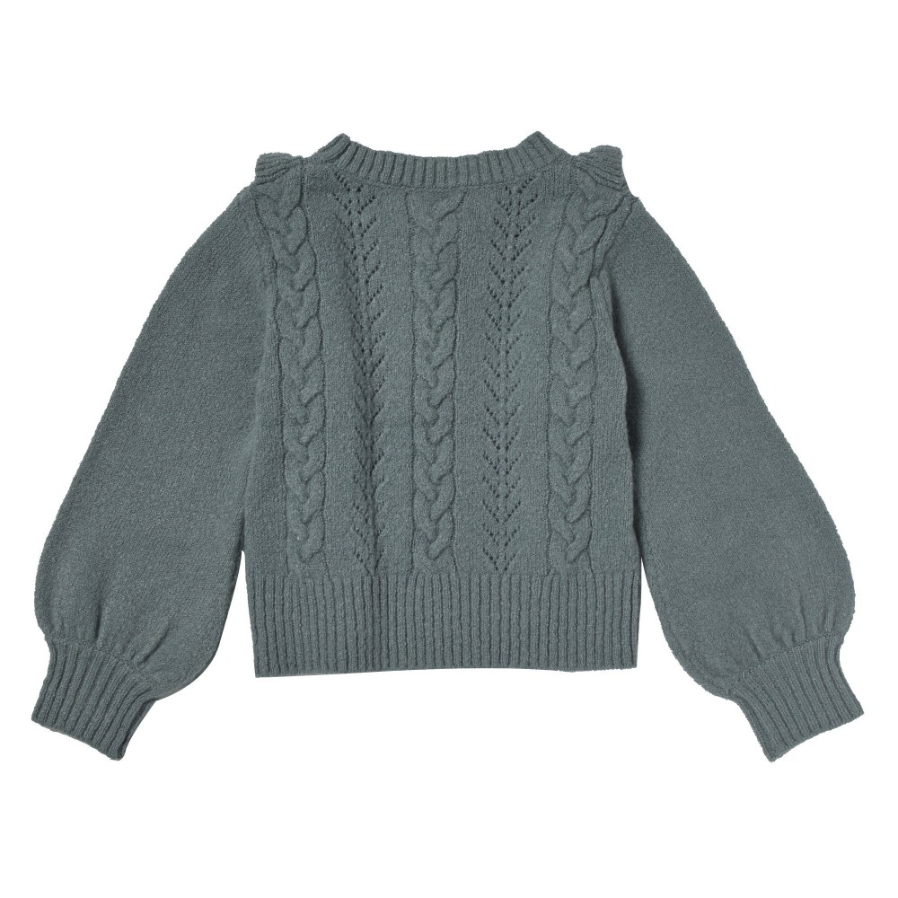 Sweater with frills and fancy knitting Trinity Green