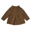 Coat with collar in fake fur Ebene chestnut