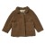 Coat with collar in fake fur Ebene chestnut